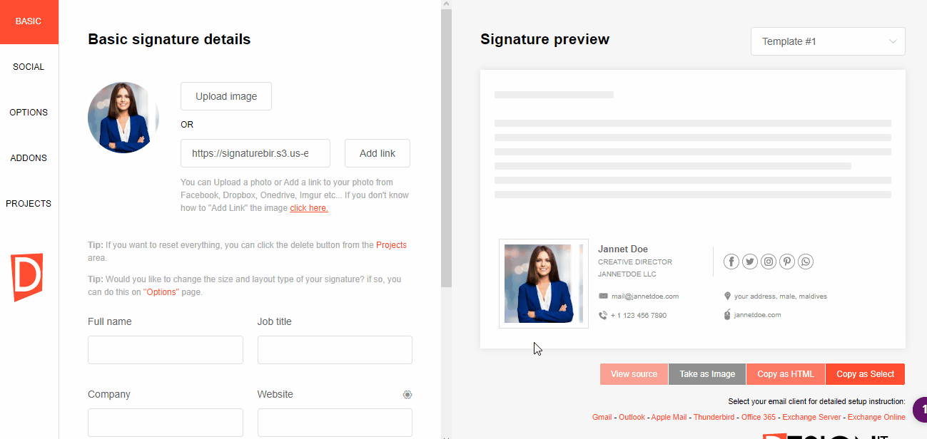 How do I add my signature as an image? 1