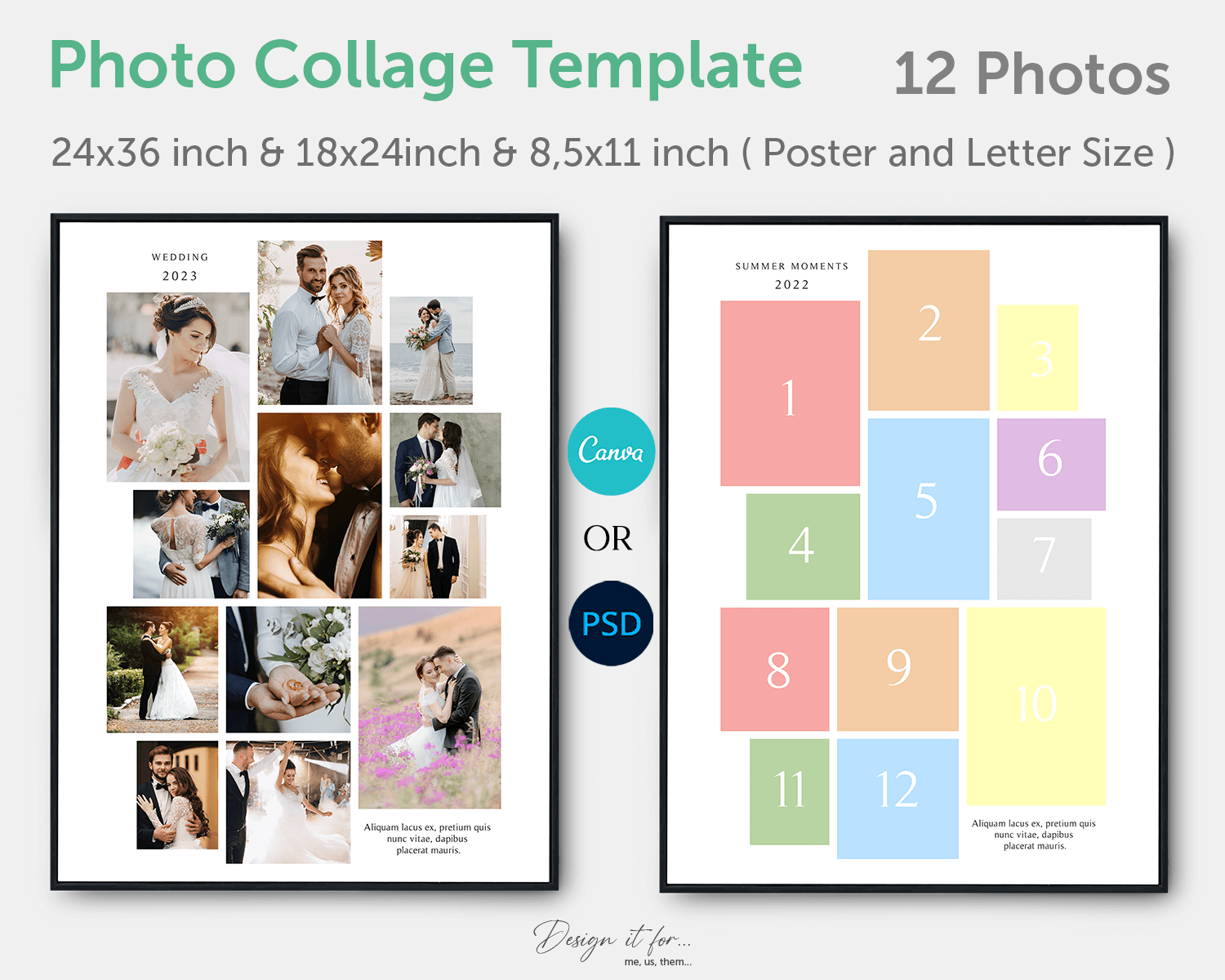 12 Photo Collage Template