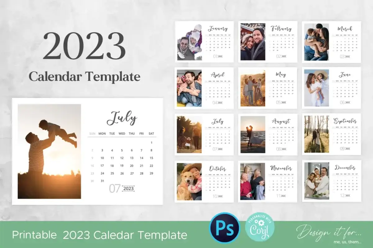 2023 desk calendar template