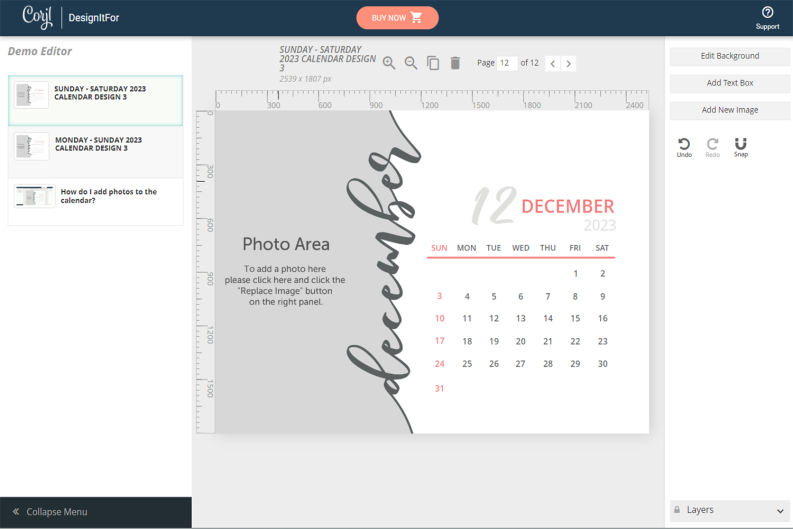 2024 Photo Calendar Template, Desk Calendar Monthly Calendar, Year Calendar, Per Page a Photo, Modern Photoshop Calendar, PSD, Corjl 2