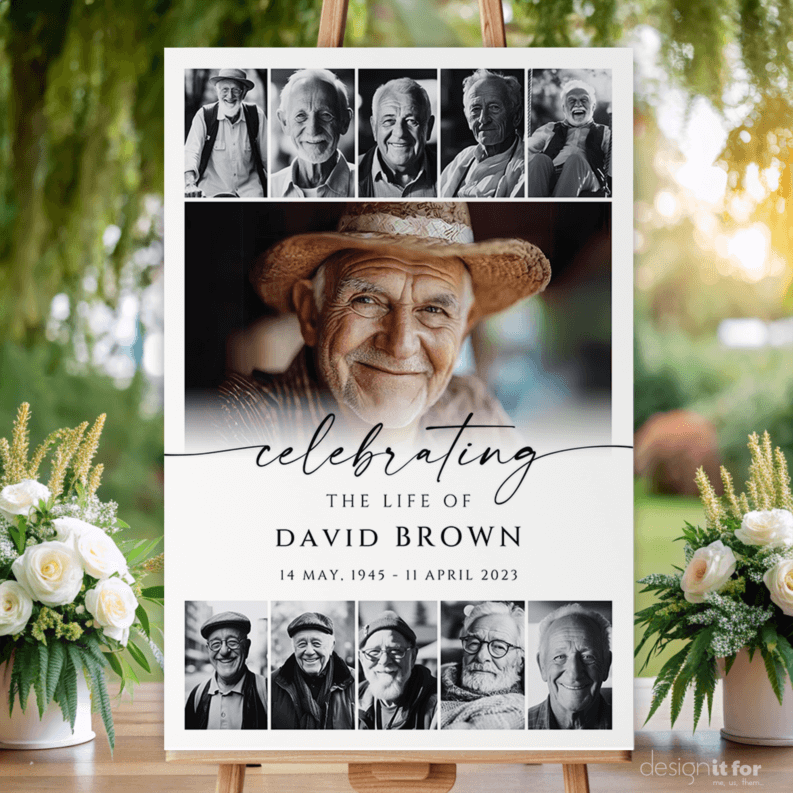 Celebration Of Life Poster, Funeral Photo Collage Welcome Sign Template, In Loving Memory Board, Funeral Sign Picture, Funeral Photo Board 1