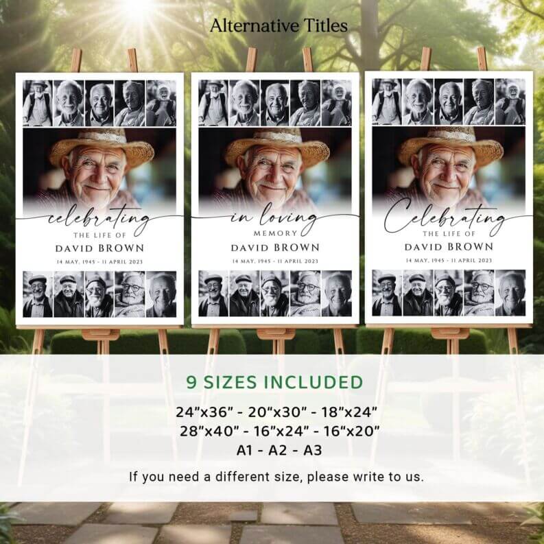 Celebration Of Life Poster, Funeral Photo Collage Welcome Sign Template, In Loving Memory Board, Funeral Sign Picture, Funeral Photo Board 2