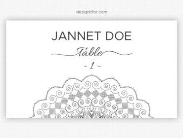 Wedding place cards template Table seating cards template, psd file 5