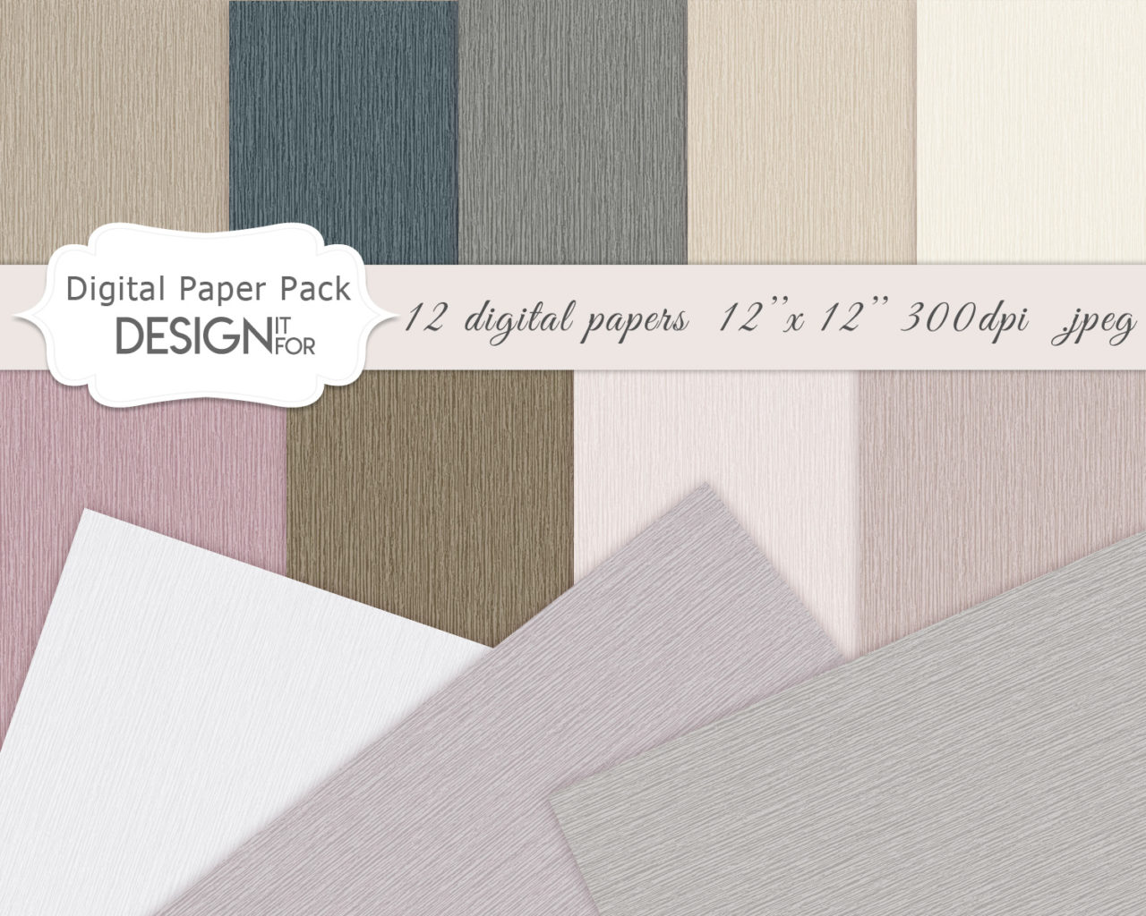 Linen digital paper pack, natural colors, natural linen, linen papers, instant download, 300 dpi, jpg files 1