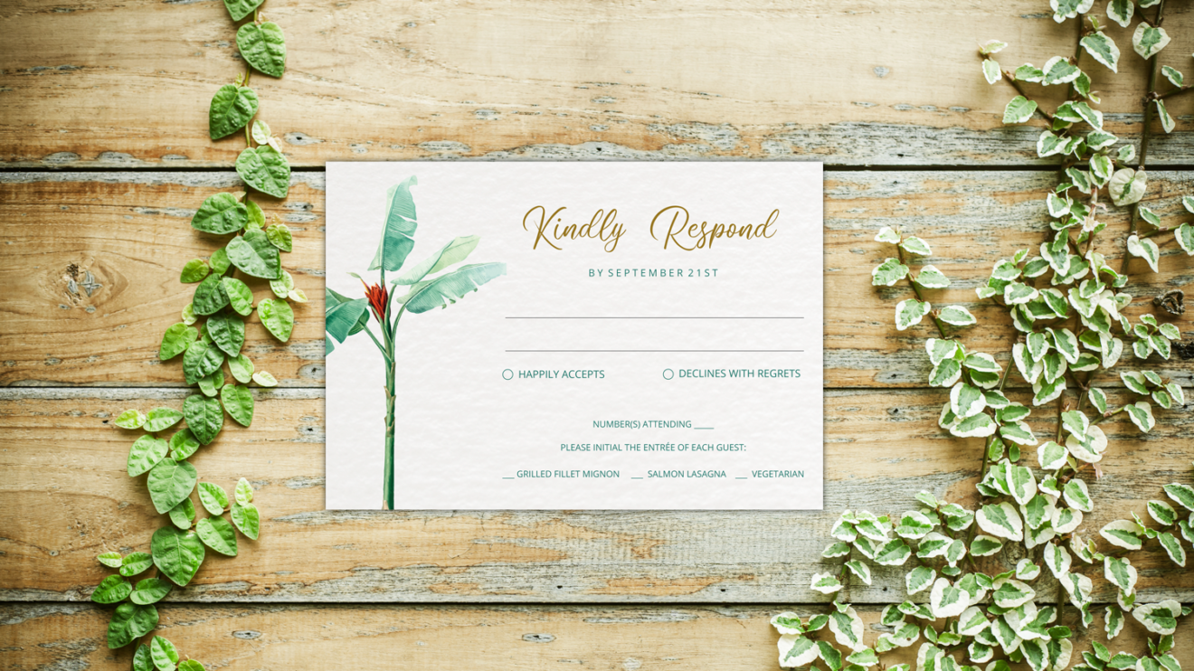 Greenery Wedding Invitation Template Set, Botanical, Rsvp Card, Details, Reception Card, PSD Photoshop File 4