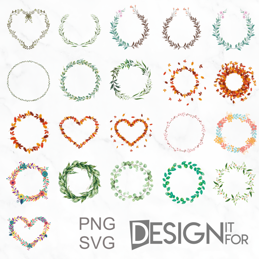 Download 21 Floral Greenery Wreath Svg Png Cliparts, Watercolor ...