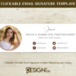 Email Signature Template Clickable Editable, Gmail Hotmail Photographer E-Mail Signature, HTML Premade Business Email Signature with Logo