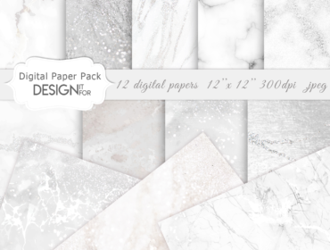 White Marble Digital Paper Pack, Grey Silver Marble Textures, white marble, marble backgrounds 5