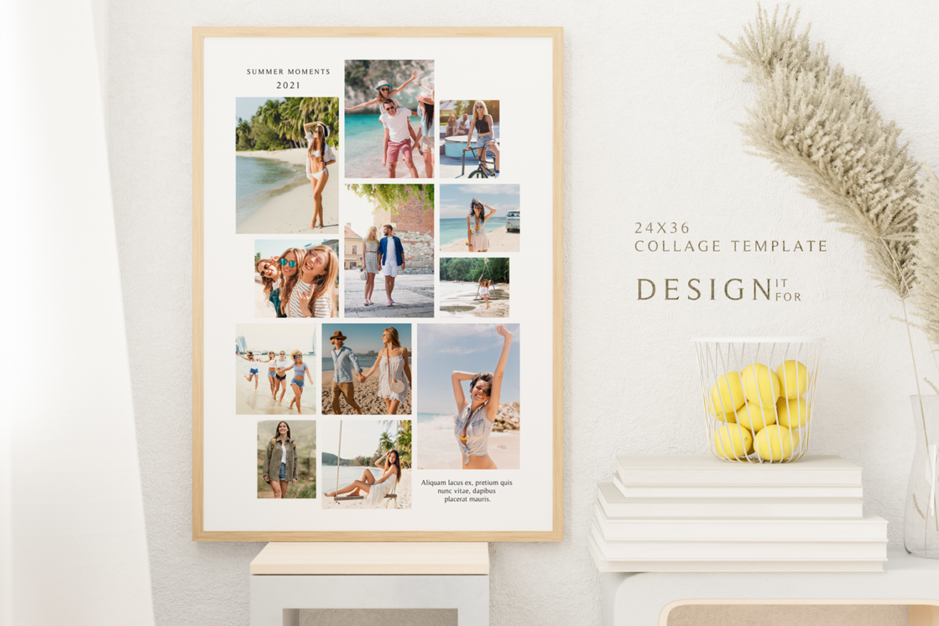 Modern Photo collage template, Canva Collage, 24x36, 18x24, 8,5x11 inch collage template, photo collage, Storyboard Templates, Poster size, letter size 2