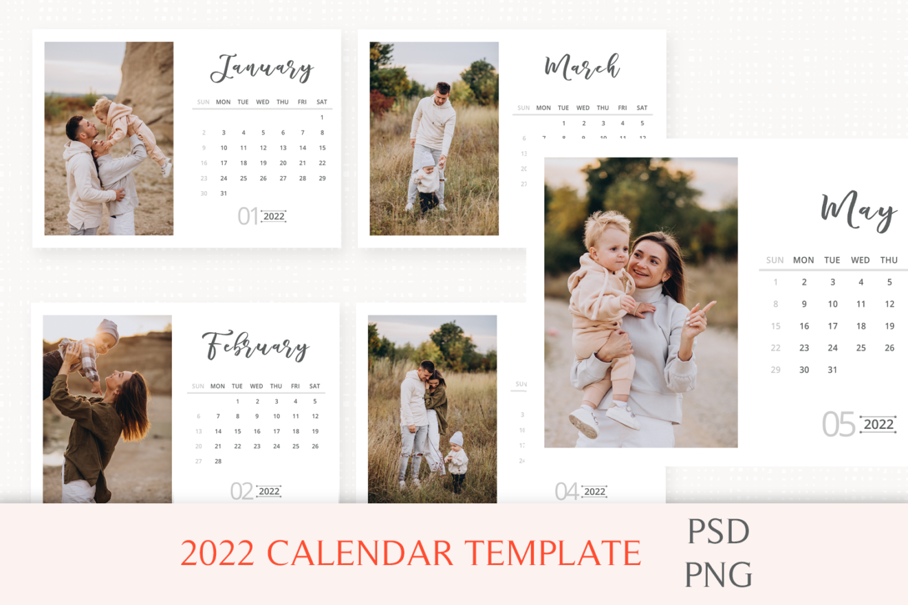 2022 Desk Calendar Template, Desk Calendar, 2022 Printable Calendar, Year Calendar, Editable, PSD, PNG File, Instant Download, Calendar 2021 1