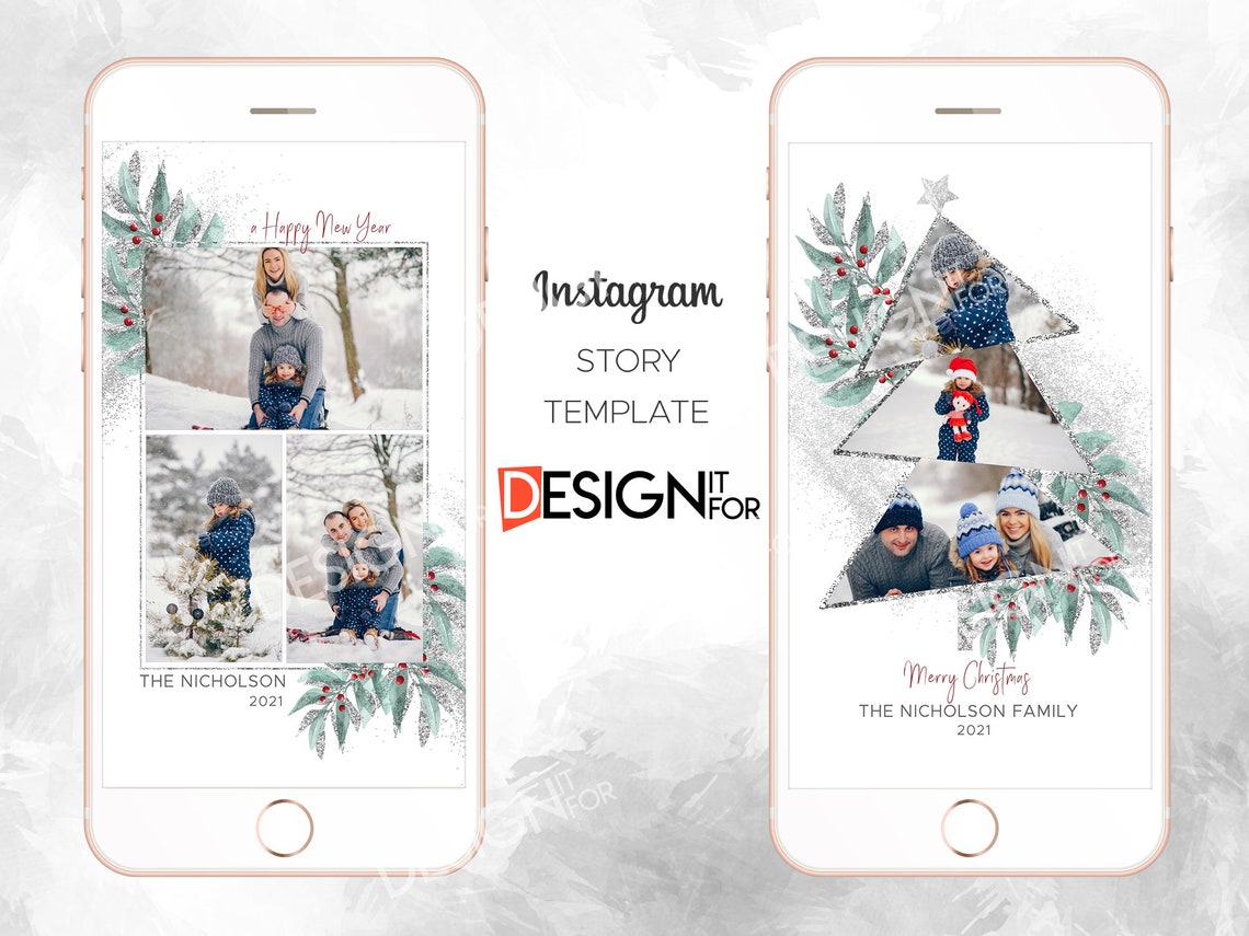 Christmas Instagram Story Template, Instagram Stories, Instagram, instagram story template, editable psd file, instant download 3
