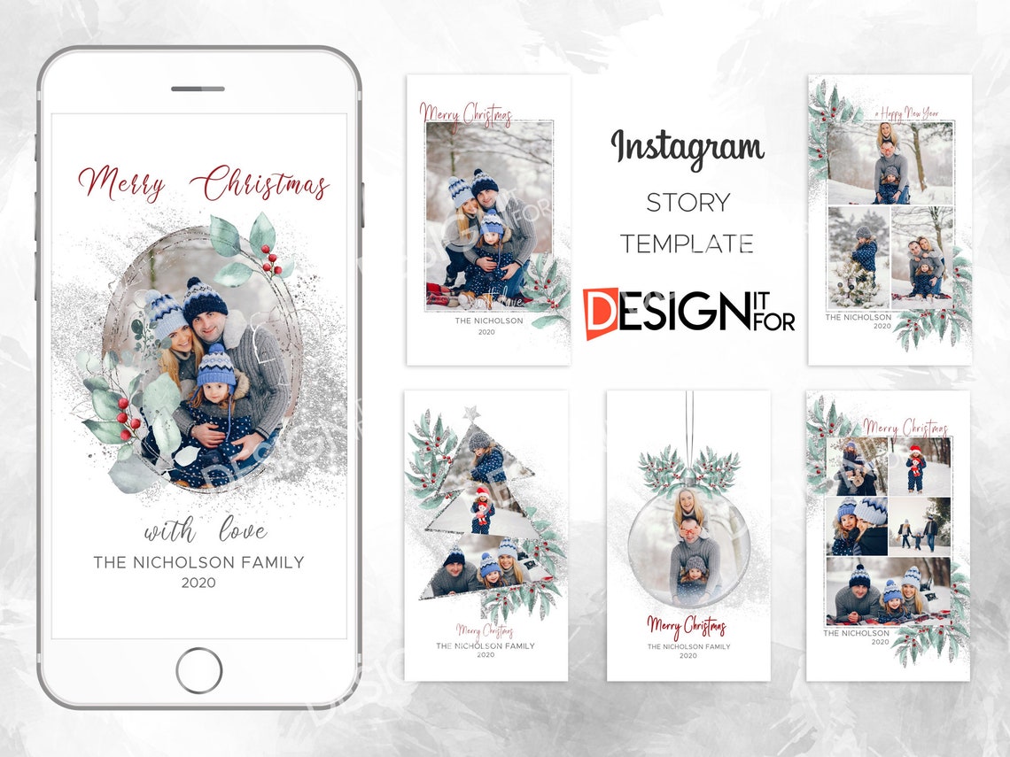 Christmas Instagram Story Template, Instagram Stories, Instagram, instagram story template, editable psd file, instant download 1